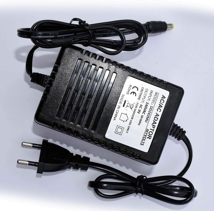 MyVolts 9V EU-Netzteil kompatibel mit Numark M1 Mixer - mit Verlängerungskabel und Inline-Schalter P