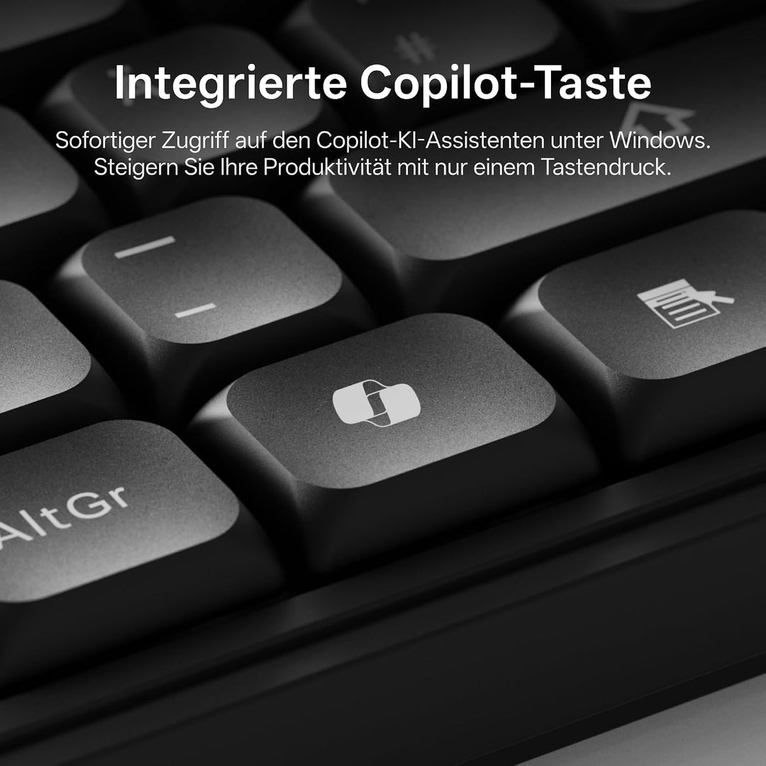 ZODE KM270S Tastatur Maus Set Kabellose, Deutsches QWERTZ Layout, Schwarz, QWERTZ