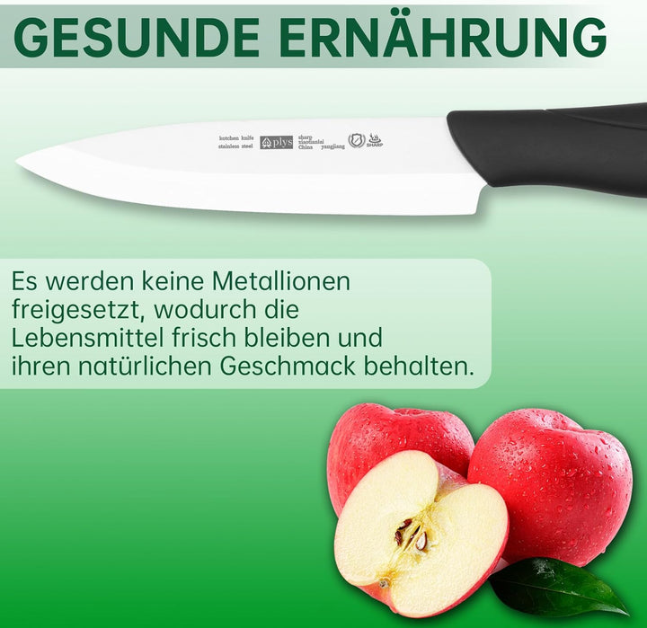 Keramikmesser Set Keramik Messer Küche: Scharf 2er Pack Messerset 15.5cm Kochemesser, 10.7cm Obstmes