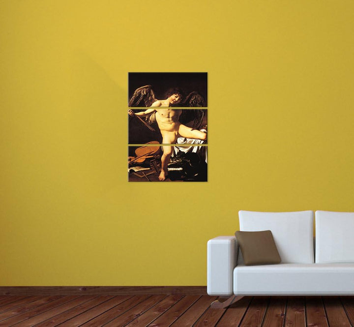 Bilderdepot24 Bild auf Leinwand | Caravaggio Amor als Sieger in 80x120 cm mehrteilig als Wandbild XX