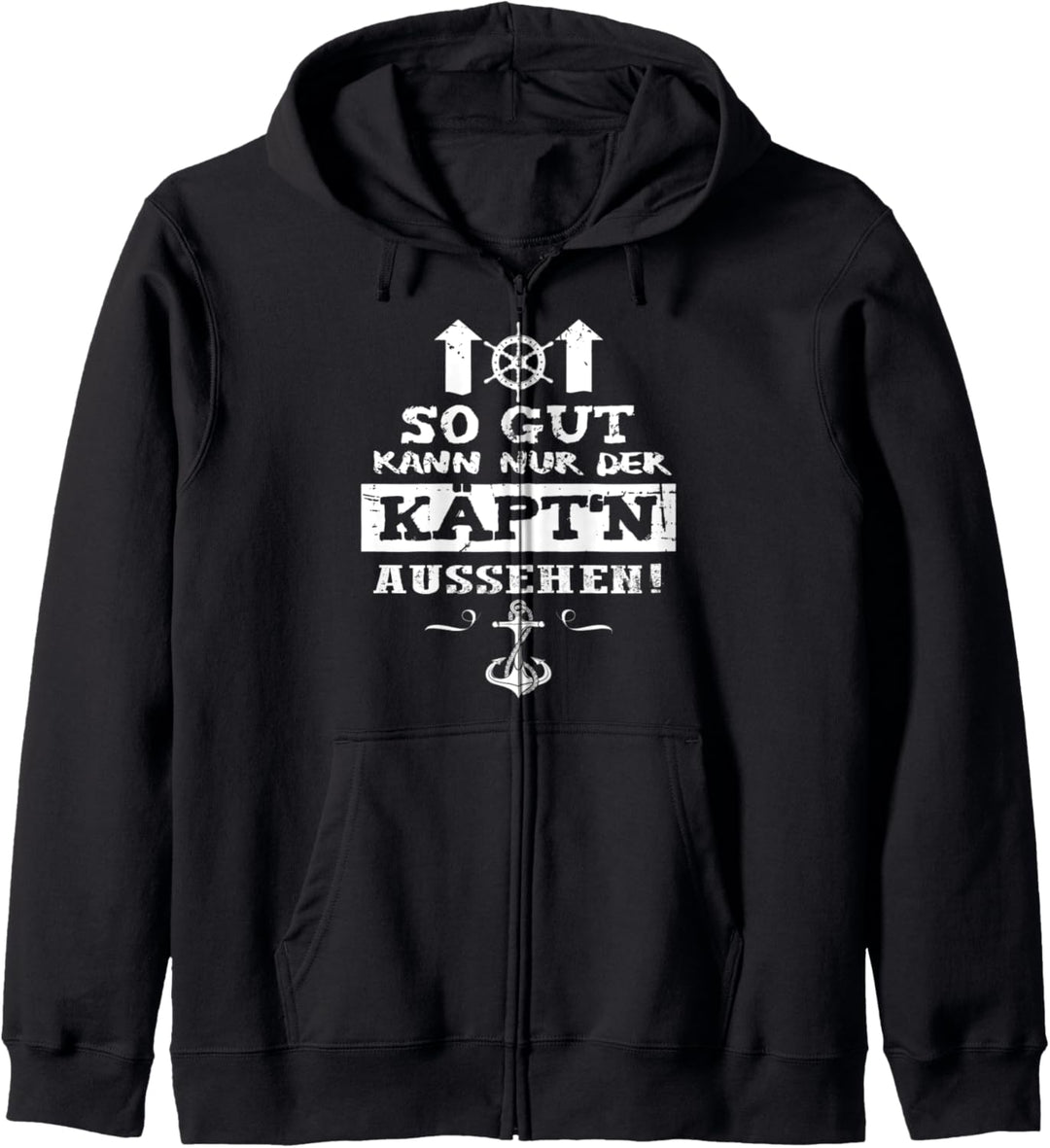 Seemann Lotse Rudergänger Skipper Boot gutaussehender Käptn Kapuzenjacke