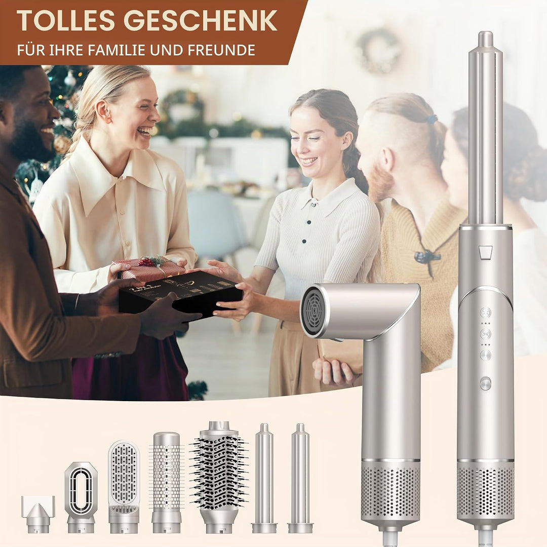 UKLISS 7 in 1 Pro Airstyler &amp; Ionen Föhn [110,000RPM] High-speed Haartrockner Ionen Hair Dryer, mit