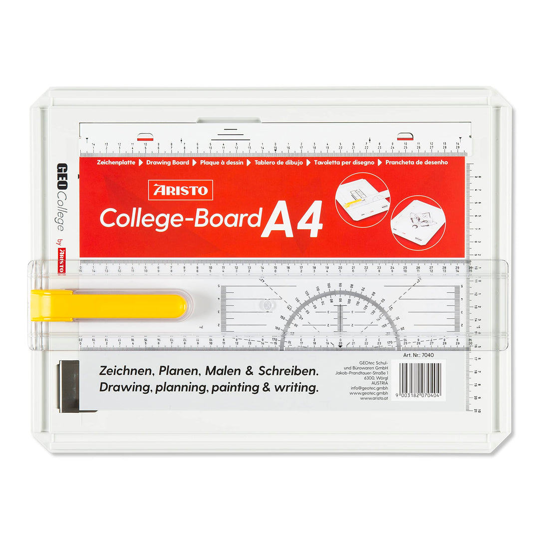 Aristo AR7040 College Board Zeichenplatte (Format A4, schlagfester Kunststoff, mit Zeichenschiene) w