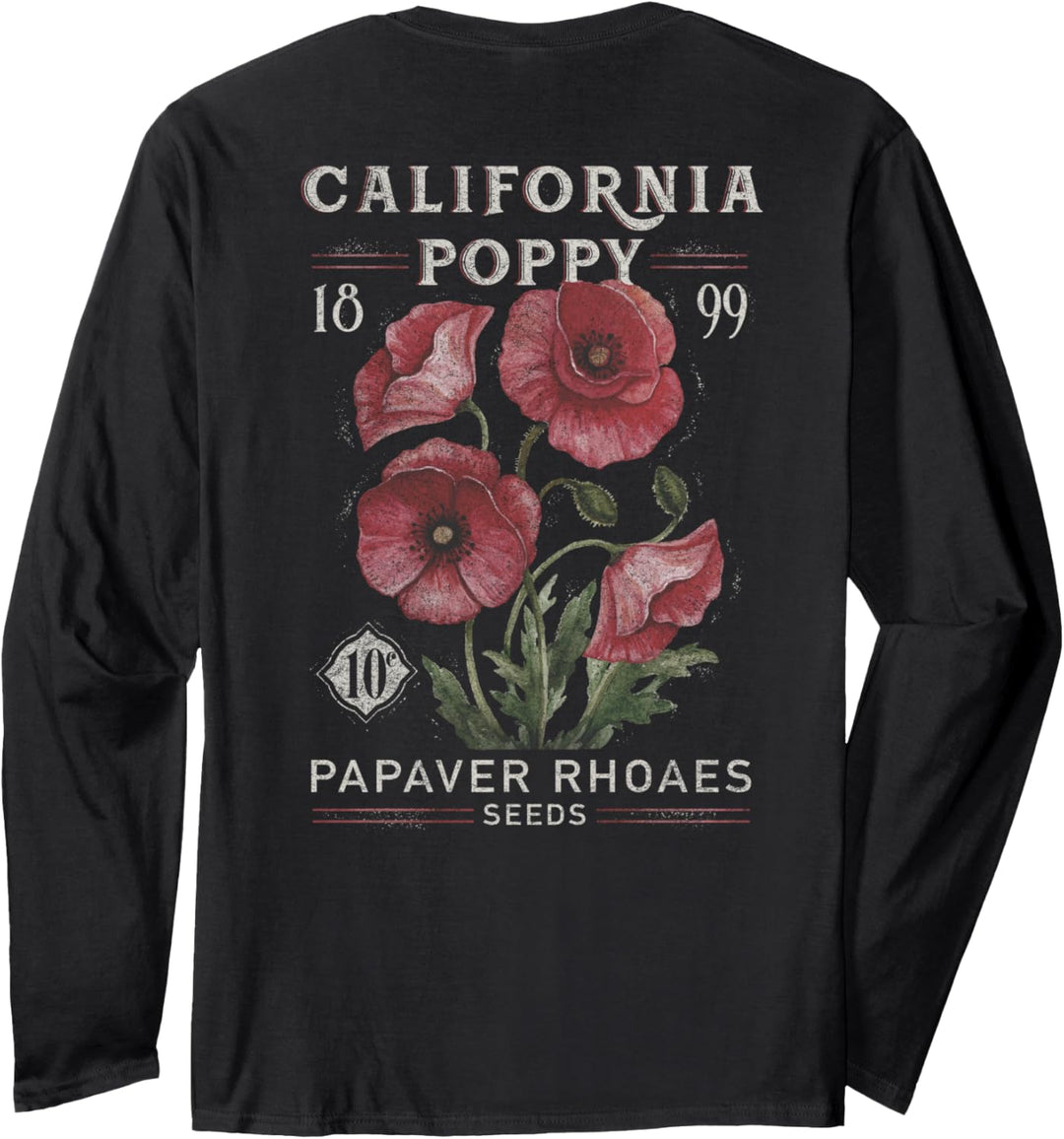 California Poppy Front &amp; Back Langarmshirt