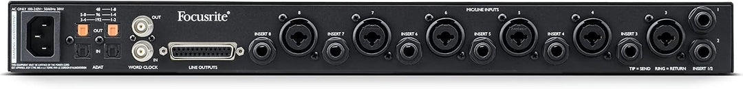 Focusrite Clarett+ OctoPre ADAT-Mikrofonvorverstärker mit acht Ins/Outs in professioneller Qualität