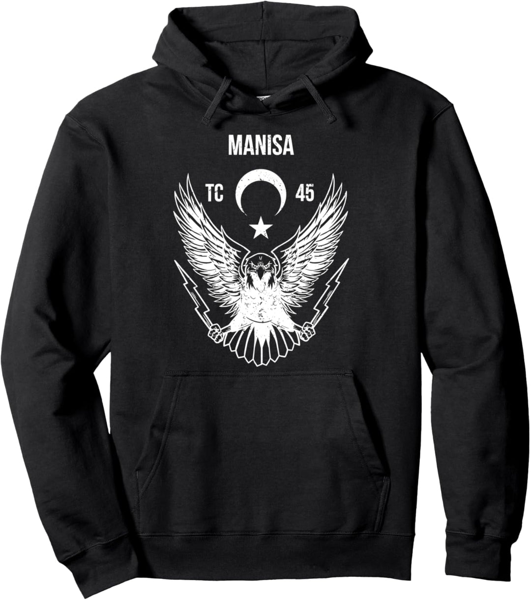 Manisa 45 Memleket Türkei Ayyildiz Adler Geschenk Pullover Hoodie