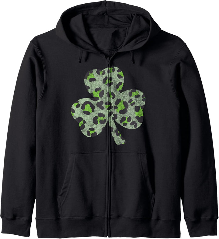 Trendy Cheetah Clover Fill Kapuzenjacke