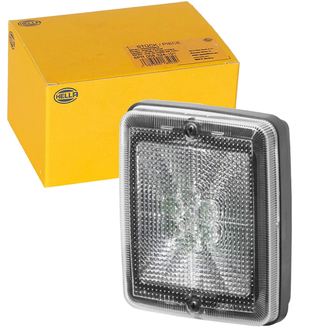 HELLA - Blinkleuchte - LED - 12V - Einbau/geschraubt - Lichtscheibenfarbe: glasklar - Kabel: 100mm -