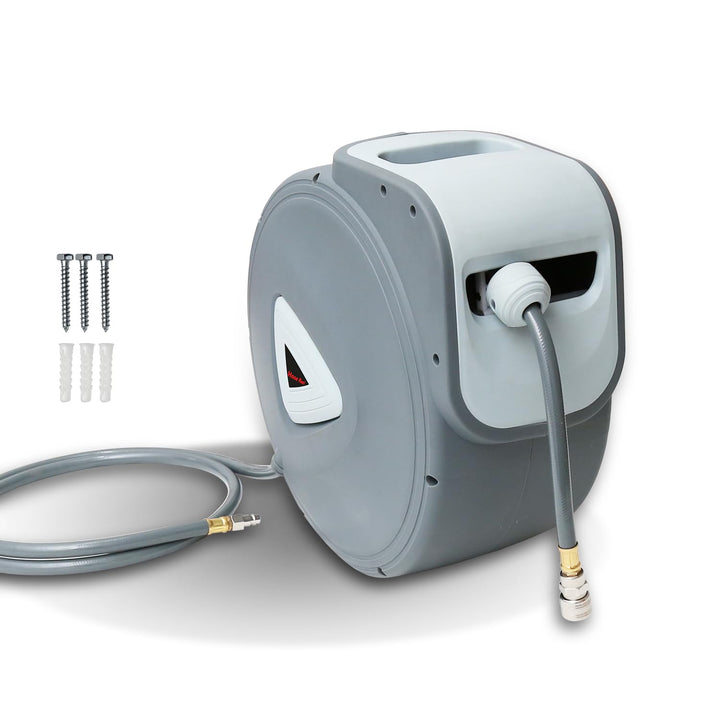 Hebitod 30+2m Druckluftschlauch Aufroller Automatisch, Schlauchaufroller Automatisches Aufrollen 180
