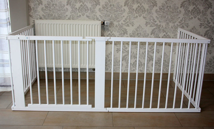 Schutzgitter Absperrgitter Türgitter Treppenschutzgitter V 117 bis 363 cm Weiss (363cm), 363cm