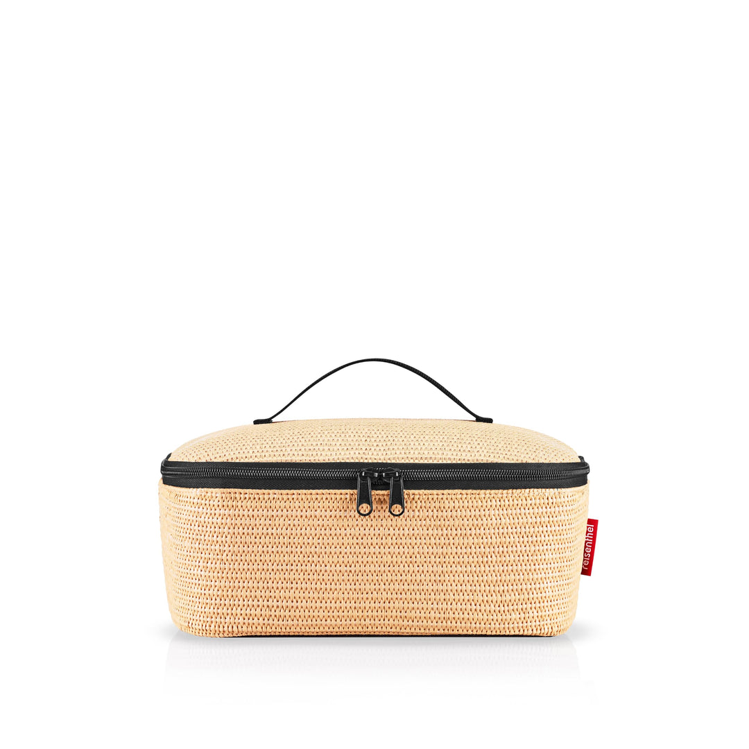 reisenthel coolerbag M Pocket Raffia Black – Kühltasche mit Obermaterial aus recycelten PET-Flaschen