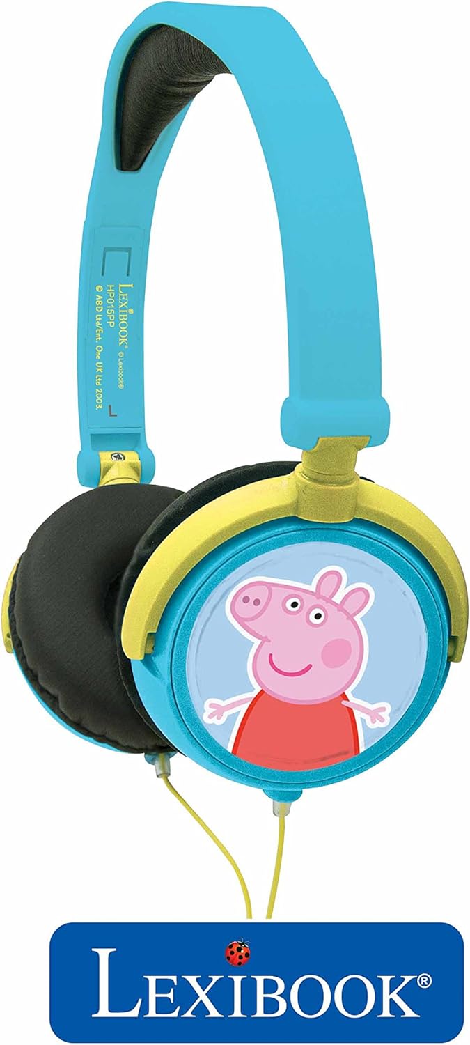 Lexibook, Peppa Pig, Stereo-Kopfhörer, kindersichere Lautstärke, klappbar und einstellbar, blau/grün