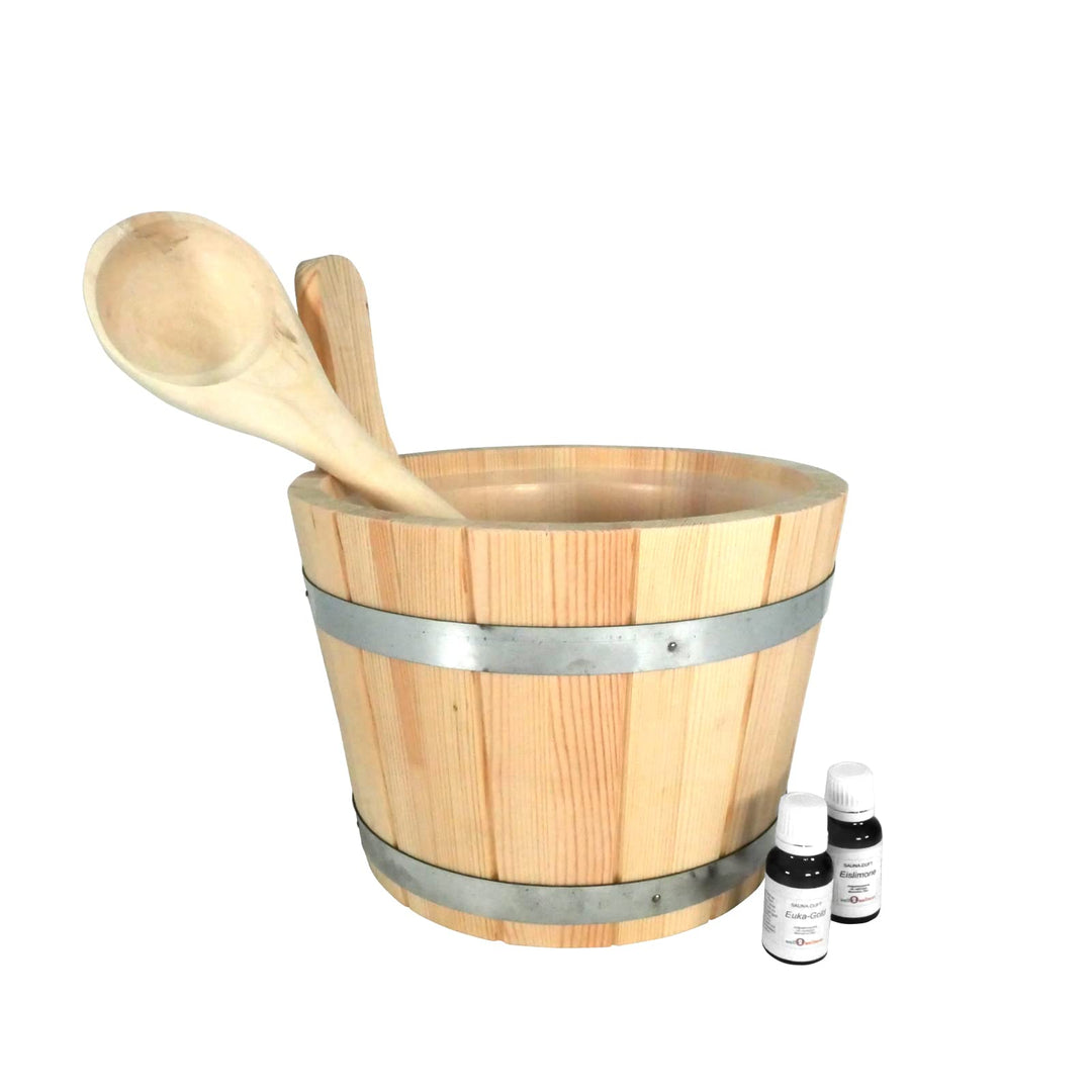 Sauna Starter Set 1 5-tlg. mit Kübel, Einsatz, Kelle und 2 x