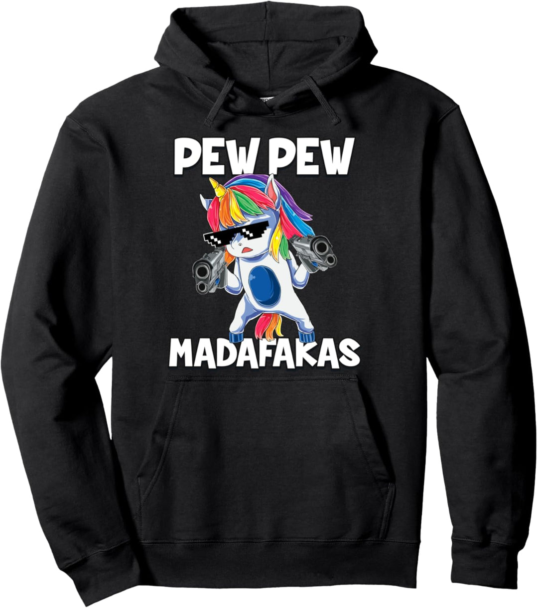 Pew Pew Madafakas Einhorn Pullover Hoodie