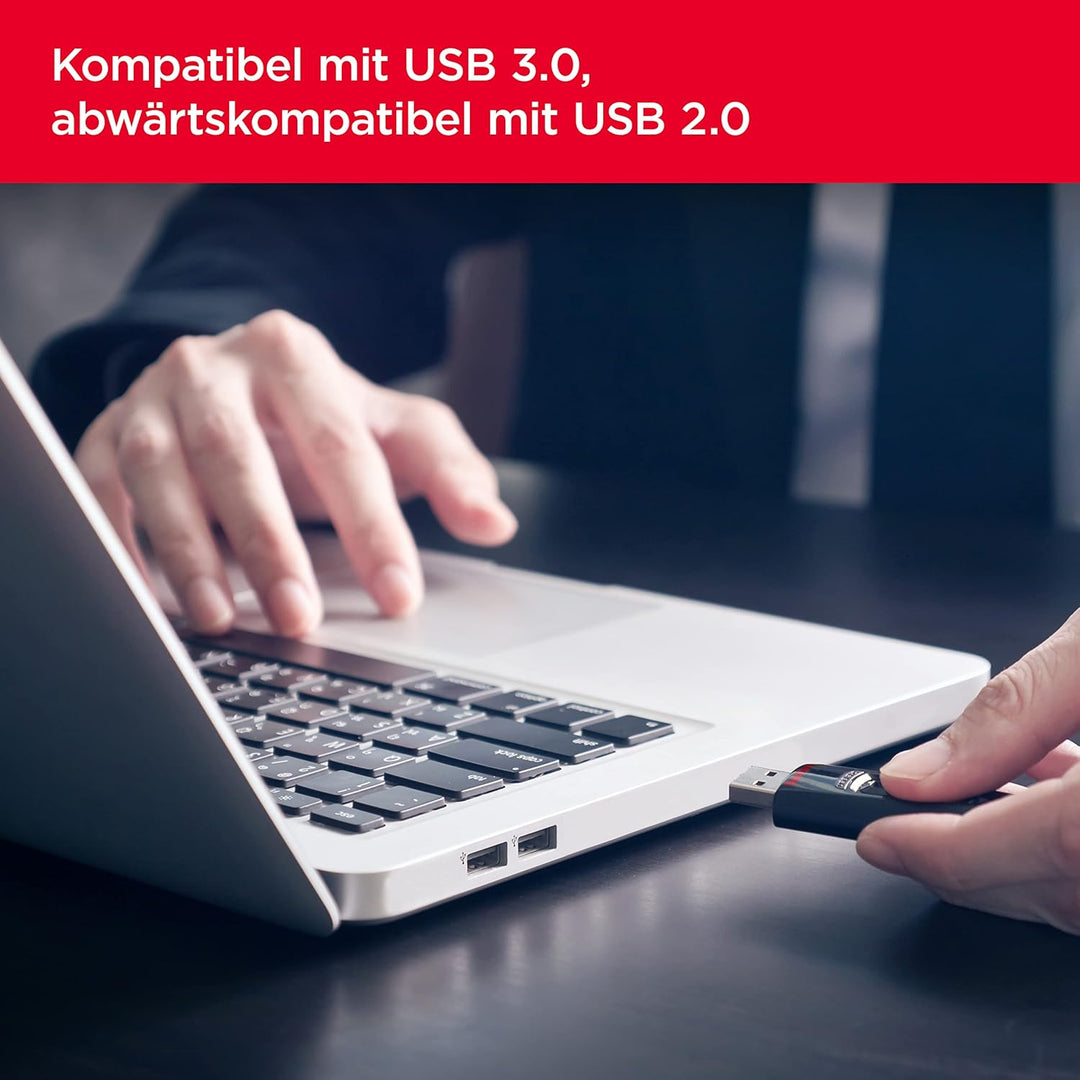 SanDisk Ultra USB 3.0 Flash- Laufwerk 64 GB (SecureAccess Software, Passwortschutz, Übertragungsgesc