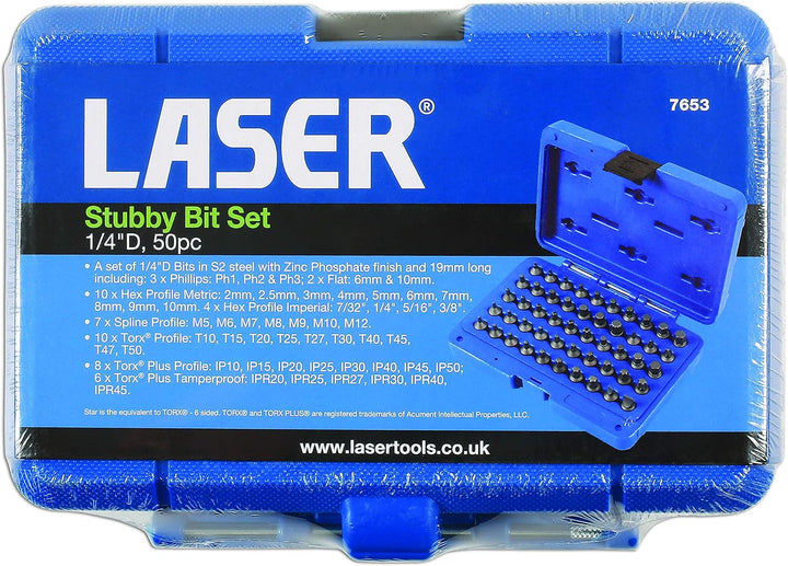 Laser Tools 7653 Bohrer-Set, 1/4" D, 50 Stück