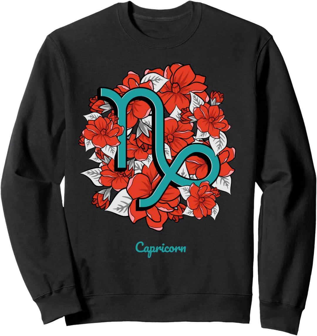 Blumen Sternzeichen Steinbock Sweatshirt