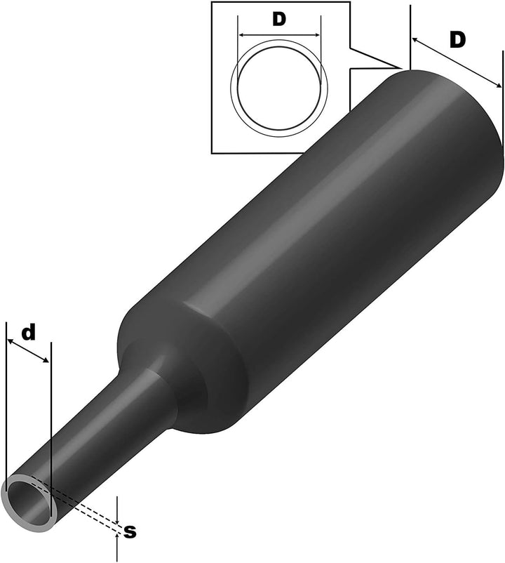 ISOLATECH Schrumpfschlauch Meterware transparent mit Kleber Ø 100mm 1 Meter Schrumpfverhältnis 3:1 S