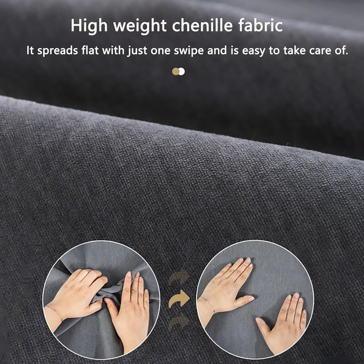 JJRETGY Sofabezug Chenille 1 2 3 4 Sitzer, Ecksofa L Form Sofaüberwurf, rutschfeste Sofabezüge, Warm