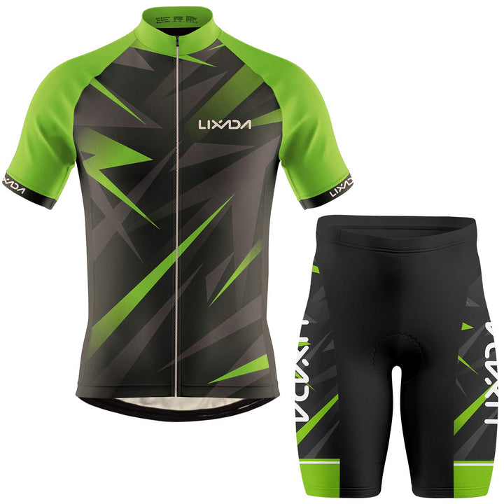 Lixada Kurzarm Radtrikot Herren Atmungsaktives Sommer Kurzarm-Bike-Shirt und Radhose gepolsterte Sho