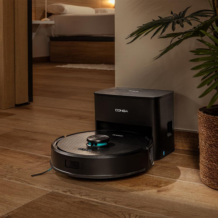 Cecotec Conga Y50 Staubsauger- und Bodenwischroboter mit selbstentleerender Basis, Lasernavigation,