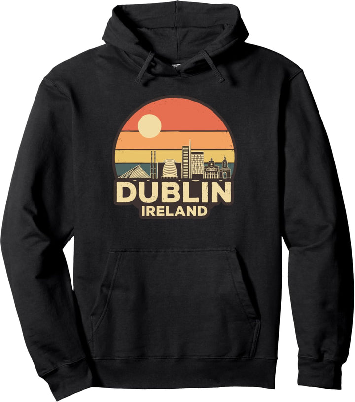 Vintage Dublin Skyline Pullover Hoodie