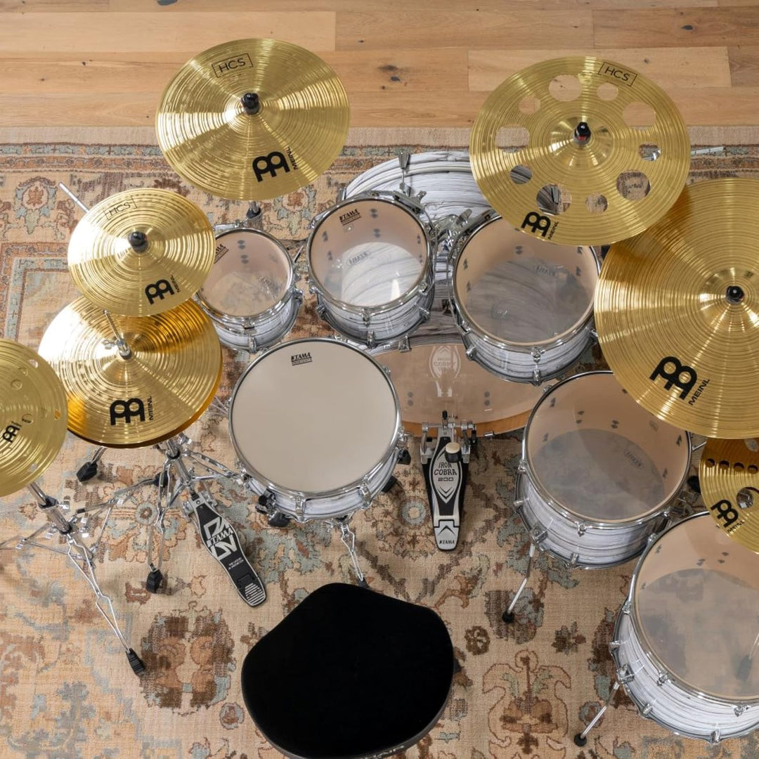 Meinl Cymbals HCS Hihat 15 Zoll (Video) Schlagzeug Becken – Paar – (38,10cm) Messing, Traditionelles