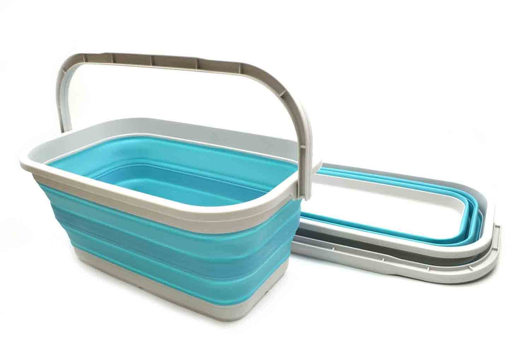 SAMMART 11.6L Set of 2 Collapsible Bucket (Hellblau, 2) Hellblau 2, Hellblau 2