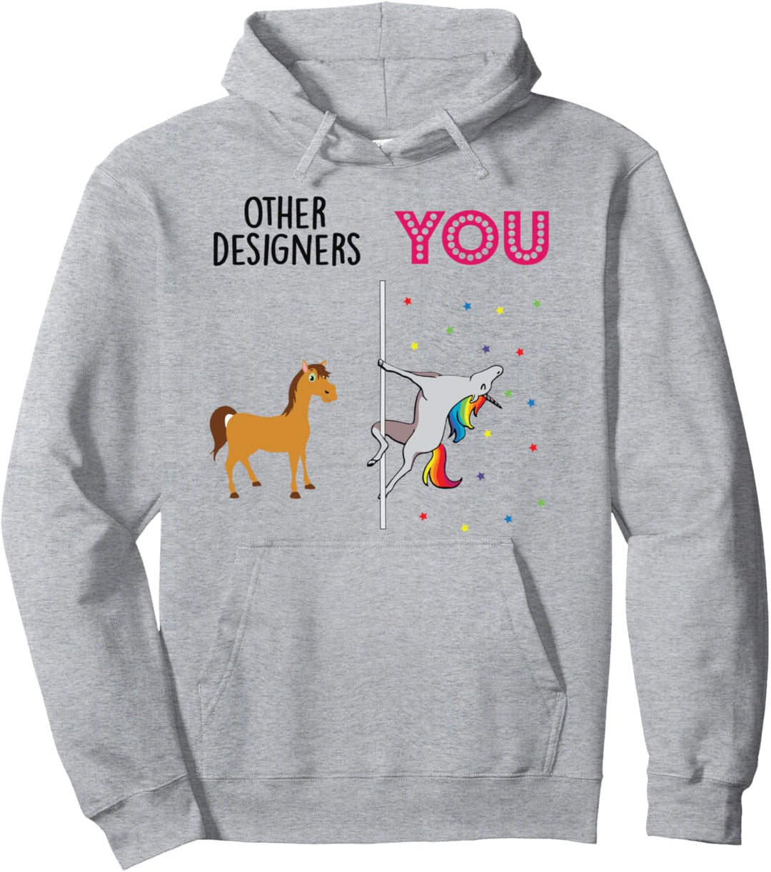 designer Funny Unicorn Pullover Hoodie
