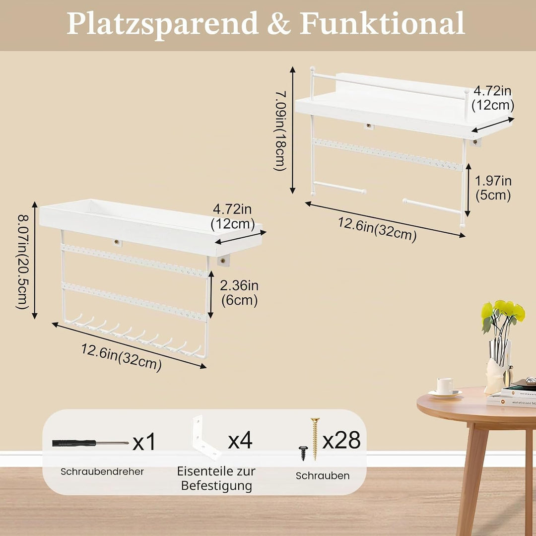Lolalet 2 Stück hängend Schmuck Organizer Kettenaufhänger Wand Schmuckhalter, Wandmontierte Schmucka