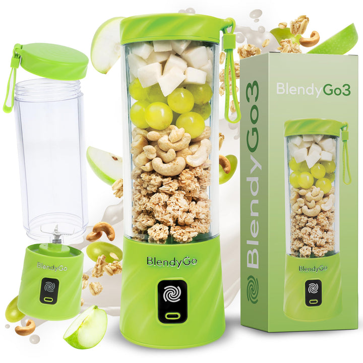 BlendyGo 3® Mixer Smoothie Maker, Smoothie Mixer Klein, Mini Portable Blender, Tragbarer Mixer USB,