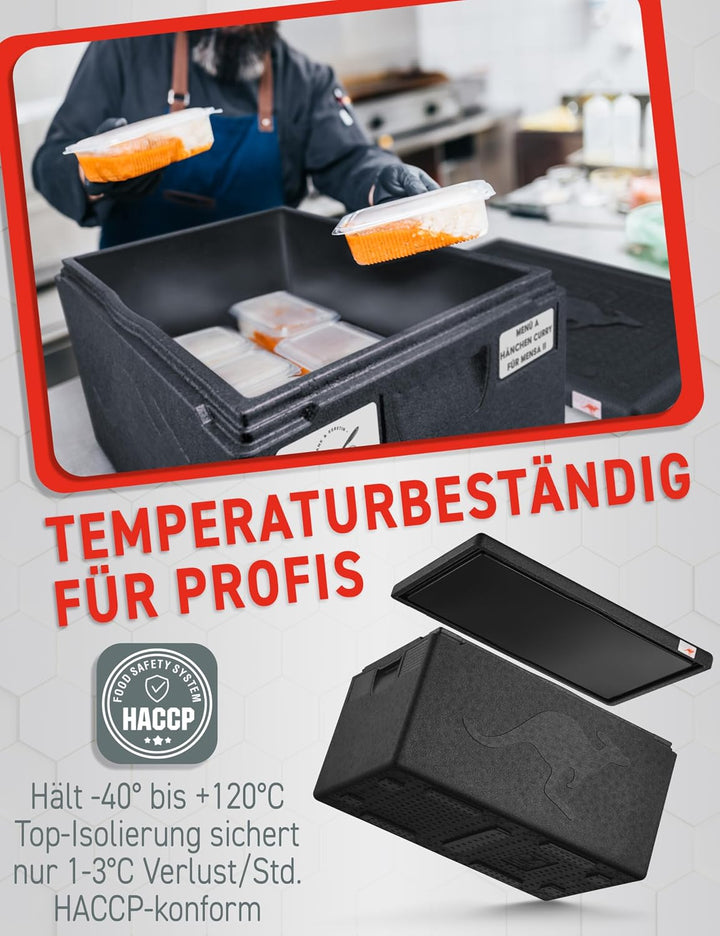 KÄNGABOX®Professional GN 1/1 – Die Thermobox für hygienische Sauberkeit. 48 Liiter EPP Isolierbox Sc