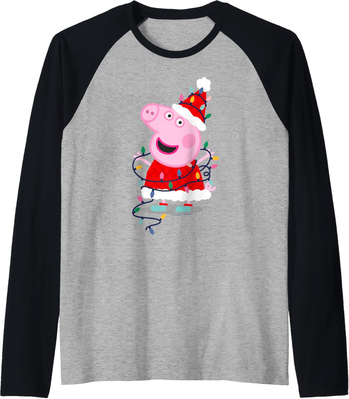 Peppa Pig Christmas Lights Raglan