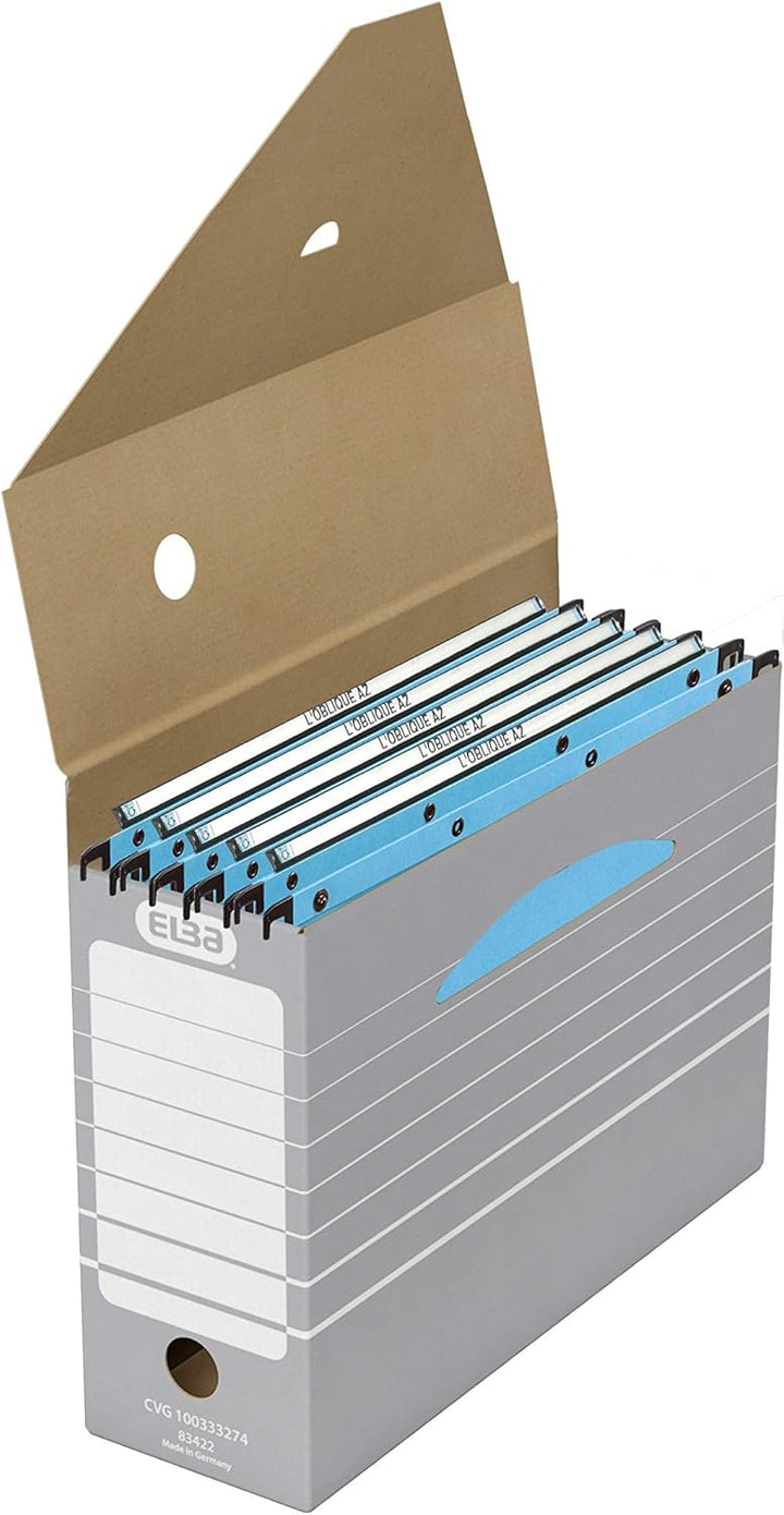 ELBA Archivbox Tric, 10 Stück, 10 cm breit, grau Archivbox 10 cm, Archivbox 10 cm