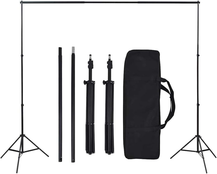 vidaXL Fotostudio Set Hintergrundsystem Studioschirm Studioleuchte Studiolampe Fotolampe Studioset H