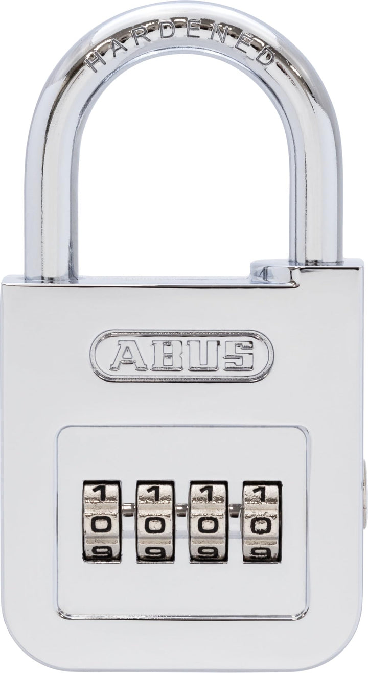 ABUS Zahlenschloss 160/50 - Vorhängeschloss in hochglanz-verchromter Optik - mit individuell einstel