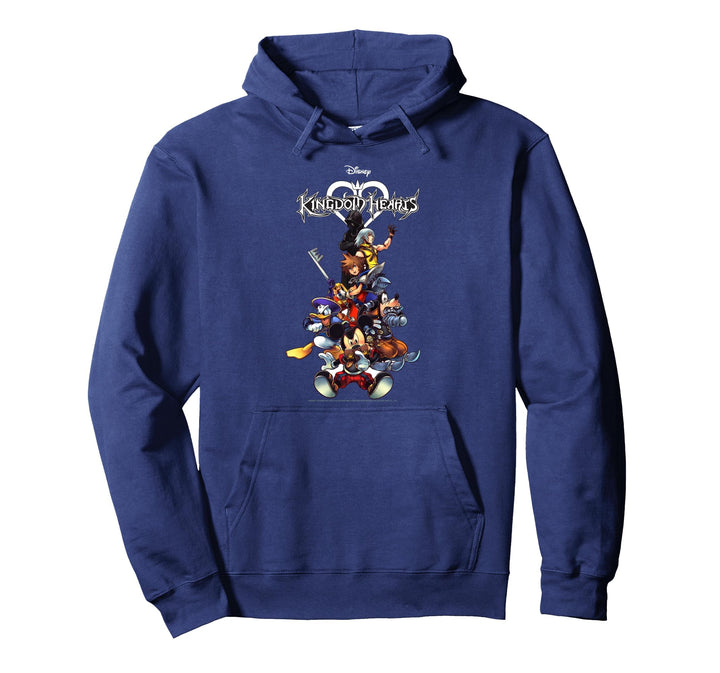Disney Kingdom Hearts Group Shot Action Pose Logo Pullover Hoodie
