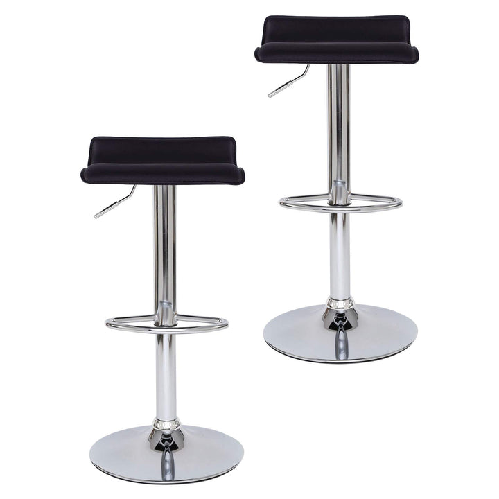 dibea Barhocker 2er-Set Kunstleder Barstuhl 360° drehbar höhenverstellbar Schwarz, Modell 4 Modell 4