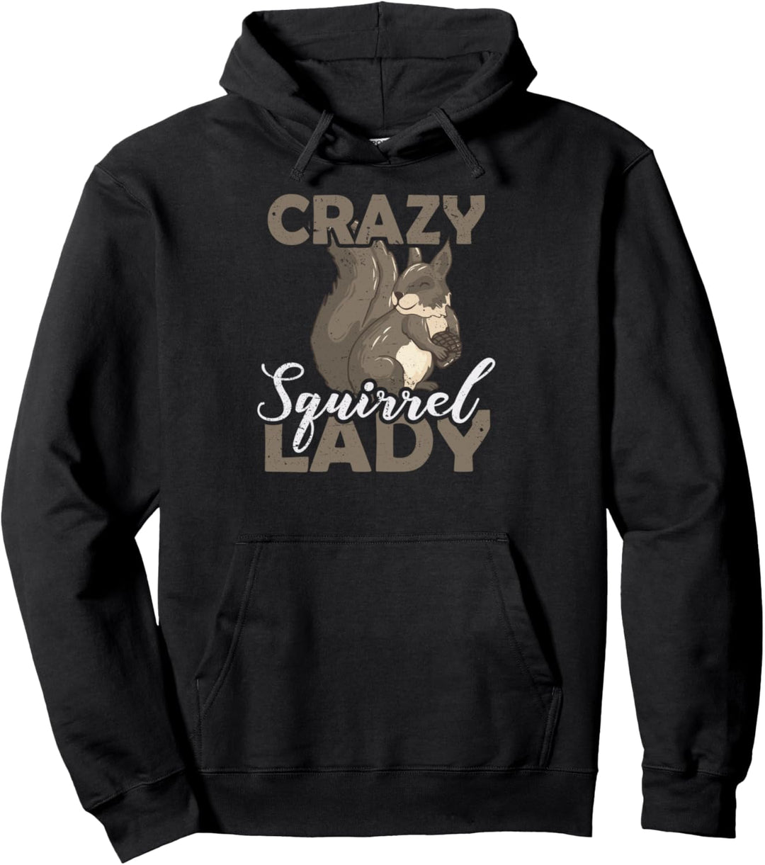 Verrückte Eichhörnchen Lady Pullover Hoodie