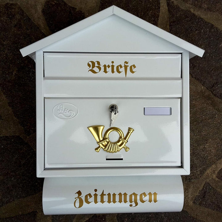 Stabiler Briefkasten Modell Spitzdach, Premium-Qualität, mit Schutzlackierung Verschiedene Modelle X