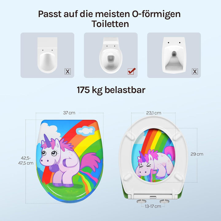 WOLTU Toilettendeckel, WC Sitz mit Absenkautomatik, Klodeckel Klobrille mit Quick-Release-Funktion,