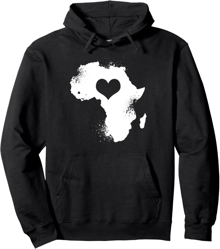 Afrika Kontinent Silhouette | Safari Kleidung | Herz Afrika Pullover Hoodie