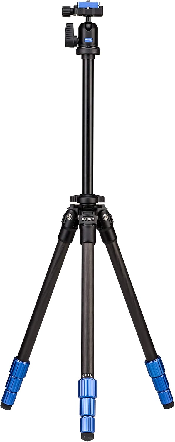 Benro Slim TSL08CN00 Carbon Stativ Kit mit Kugelkopf N00 Schwarz, Blau, Slim