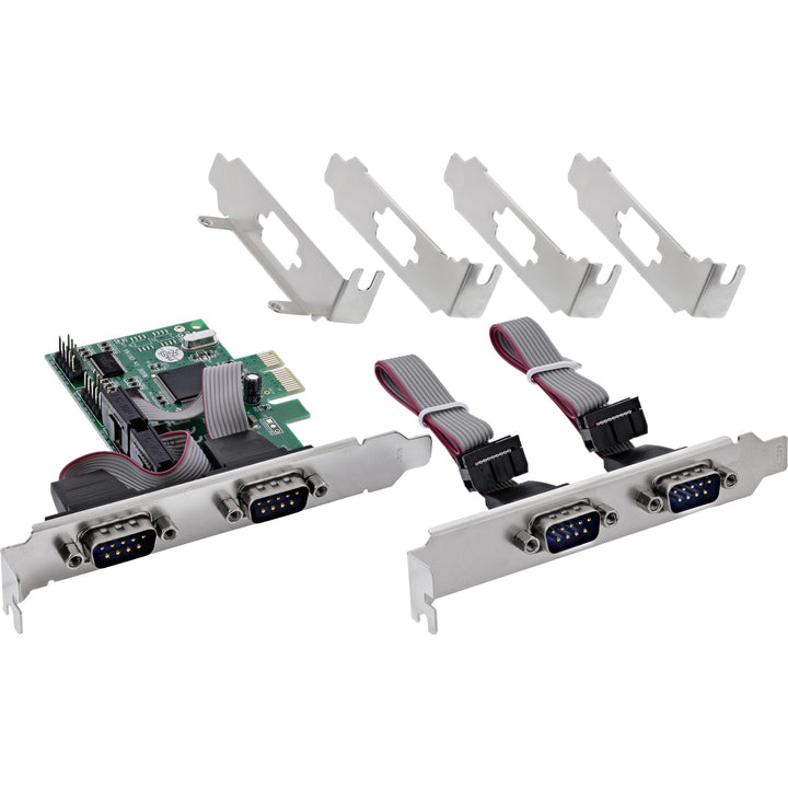 Inline PCIe Serial Karte, 4 Port RS-232 Schnittstelle, D-Sub 9, CH384L, Low-Profile Brackets, UART I