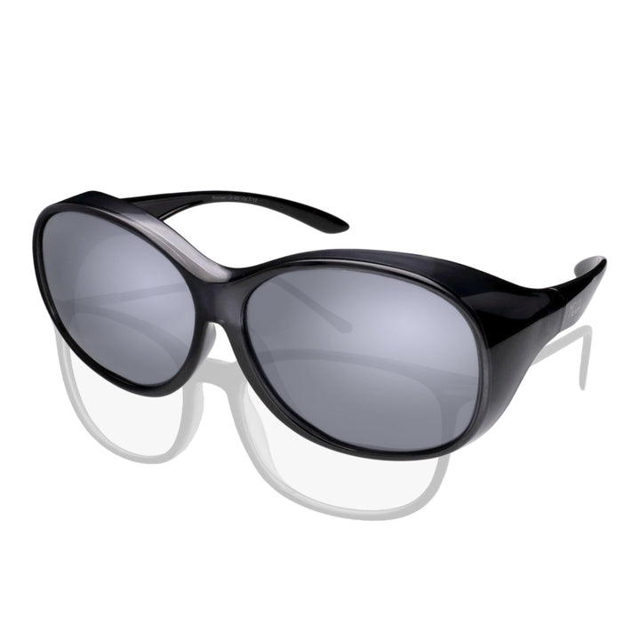 ActiveSol Überzieh-Sonnenbrille Mega, Damen, UV-Schutz, Polarisiert Schwarz | Weiss Verspiegelt, Sch