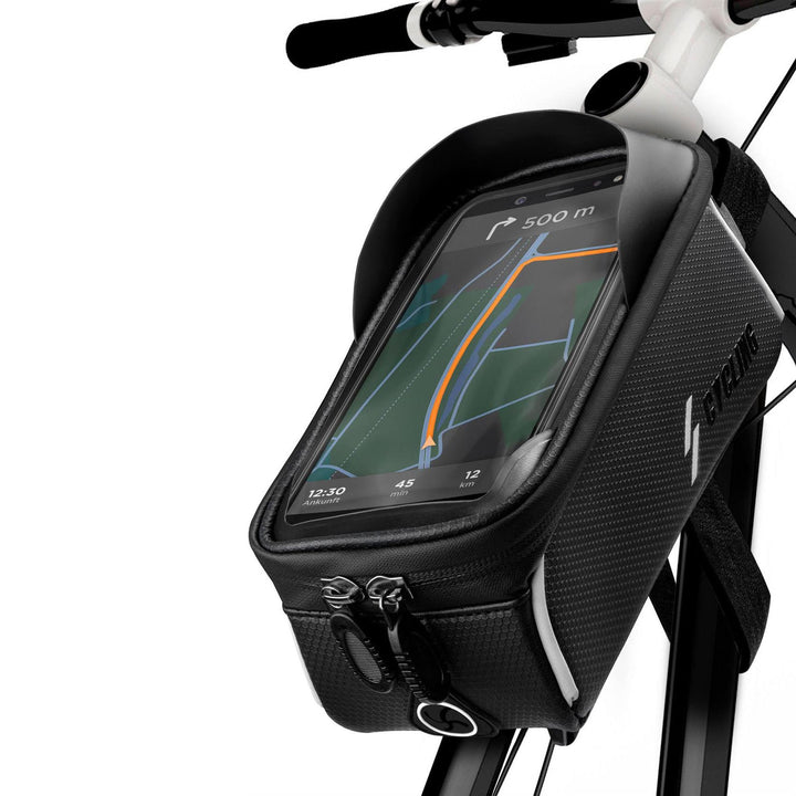 ONEFLOW Fahrrad Rahmentasche Wasserdicht Handyhalterung mit Touchscreen Oberrohrtasche Smartphone Le