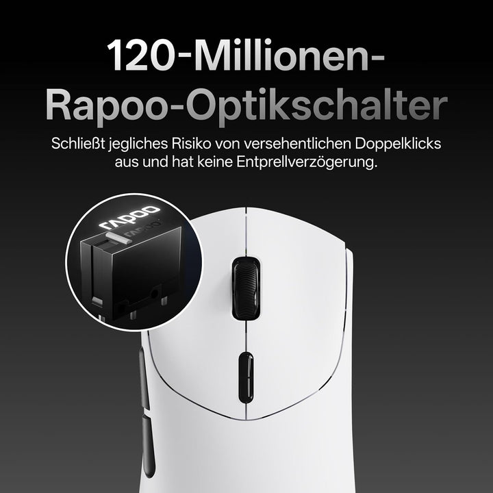 Rapoo VT7 MAX Kabellose Gaming-Maus, Echte 8000Hz Abfragerate, 30K DPI Sensor, 53g Ultraleicht, 750