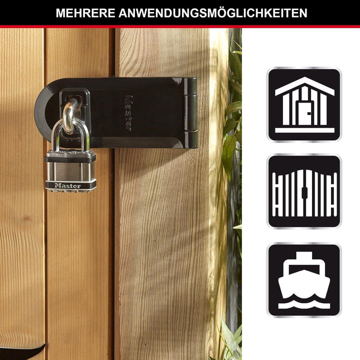 MASTER LOCK Hochleistungsvorhängeschloss [Stahl, Gehäuseabdeckung aus Edelstahl] M5EURDSTS – Gesiche