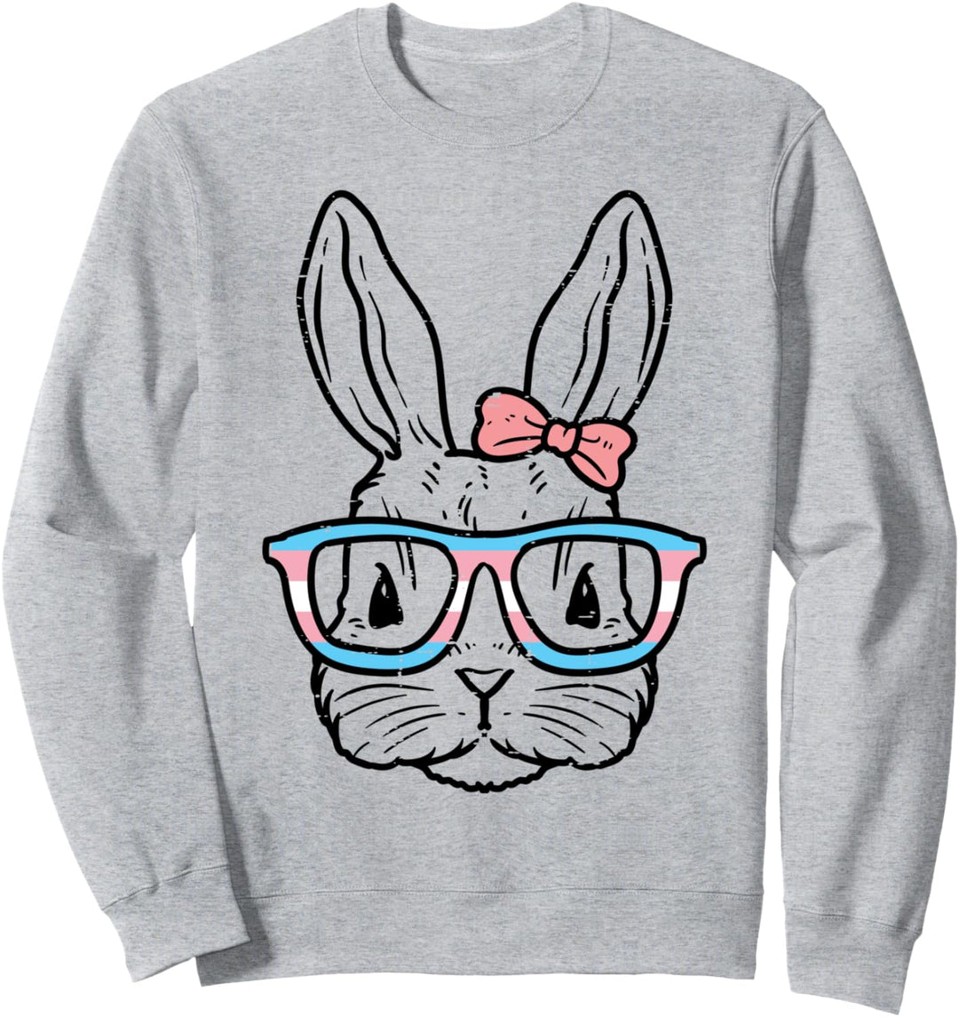 Bunny Rabbit Glasses LGBT Transsexual Transgender Tran Pride Sweatshirt