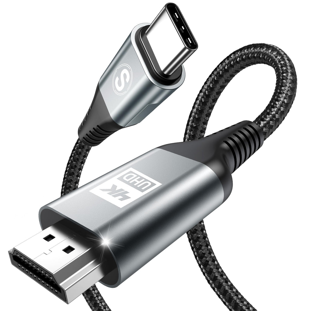 USB C auf HDMI Kabel 1.5M (4K@60Hz), USB Typ C zu HDMII 4K UHD Kabel Thunderbolt 5/4/3 Adapter Kompa